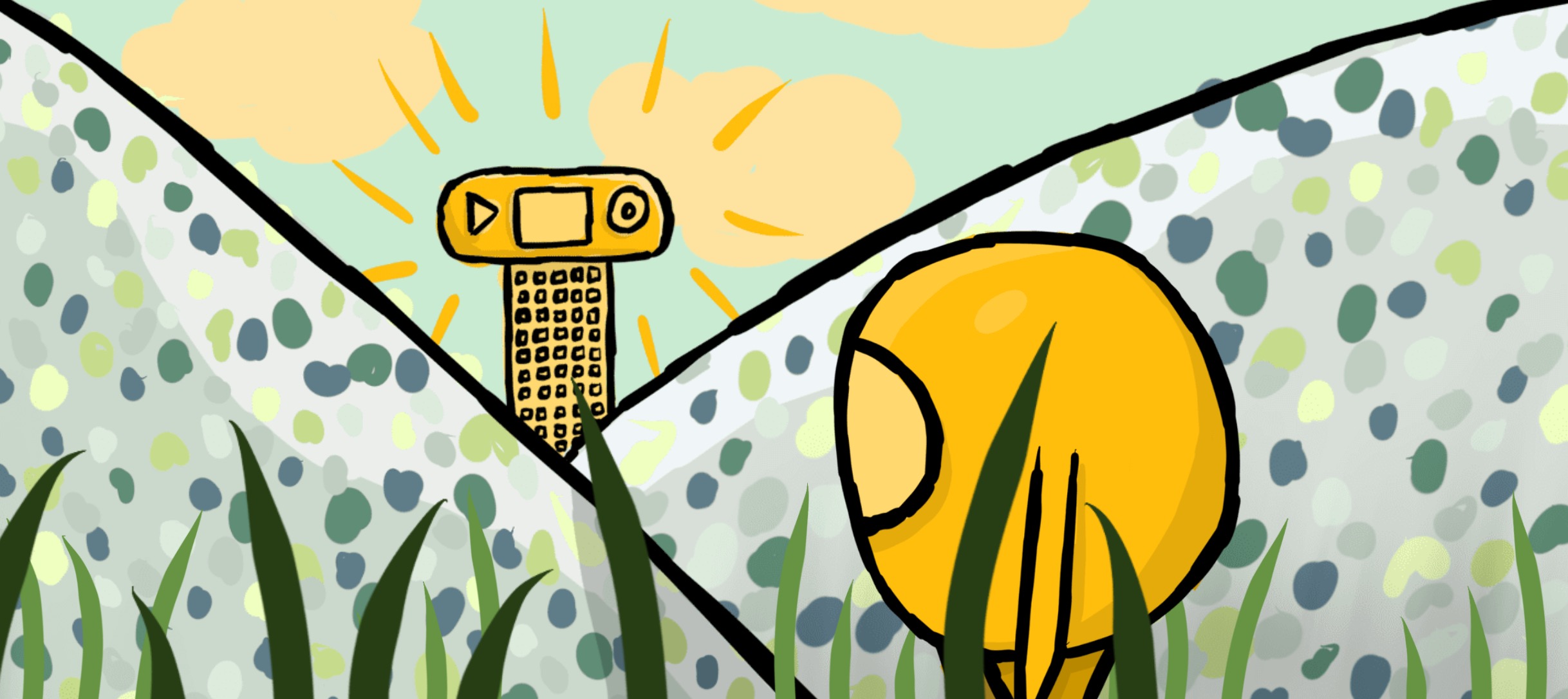 (One More Button) 線が荒いが色使いがビビッド